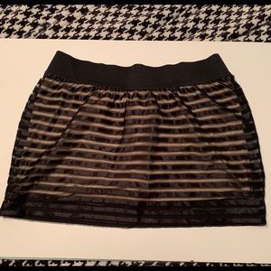 Torrid Black and Tan Striped Mini Skirt